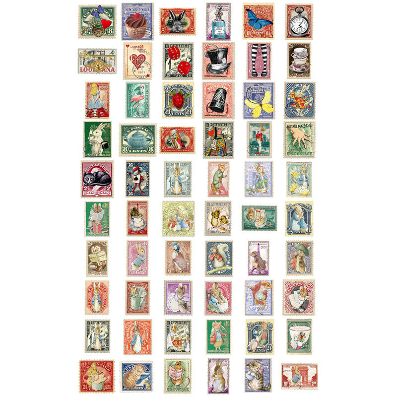 62pcs Alice Garden DIY Stickers for Kids and Students
