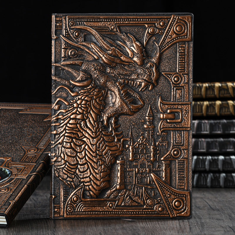 3D Evil Dragon Embossed Notebook Vintage A5 Diary Journals Handcraft