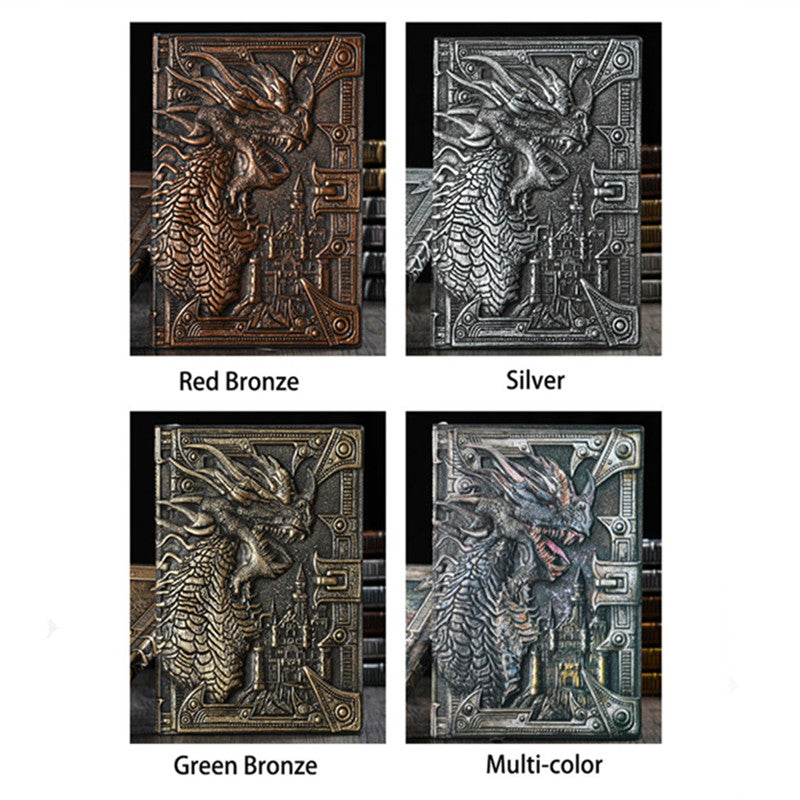 3D Evil Dragon Embossed Notebook Vintage A5 Diary Journals Handcraft