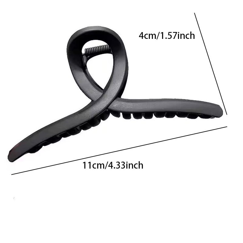 Set of 4 Delicate Cross Grip Hair Clips Solid Matte Plastic Hair Accessory