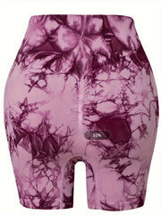 High Waist Tie Dye Yoga Shorts for Women