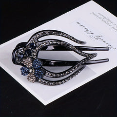 Flower & Rhinestone Hair Claw Large Hair Pin Headwear Hair Styling Accessory