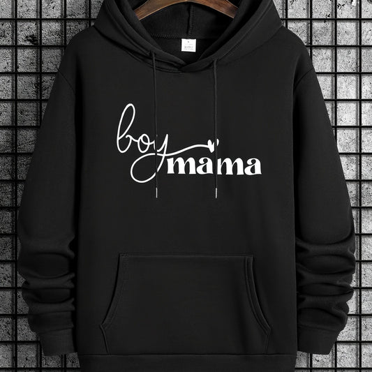 Boy Mama Print Hoodies For Men Graphic Sweatshirt With Kangaroo Pocket