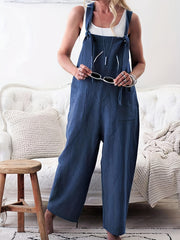  Solid Square Neck Wide Leg Jumpsuit
