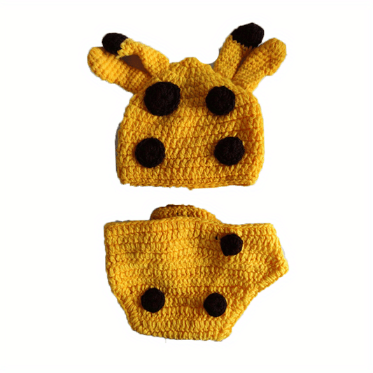 Deer Shaped Baby Photo Props Knitted Cap & Suit Set