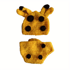 Deer Shaped Baby Photo Props Knitted Cap & Suit Set