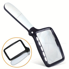 Handheld Square Foldable 5 LED Lights Optical Magnifying Glass