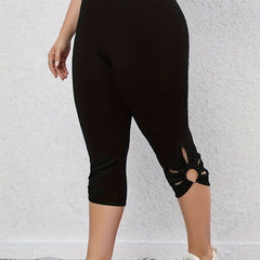 Ring Linked Skinny Capris Leggings for Women