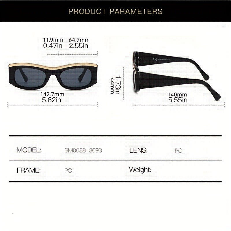 Y2K Monobrow Sunglasses UV400 for Beach Party Club