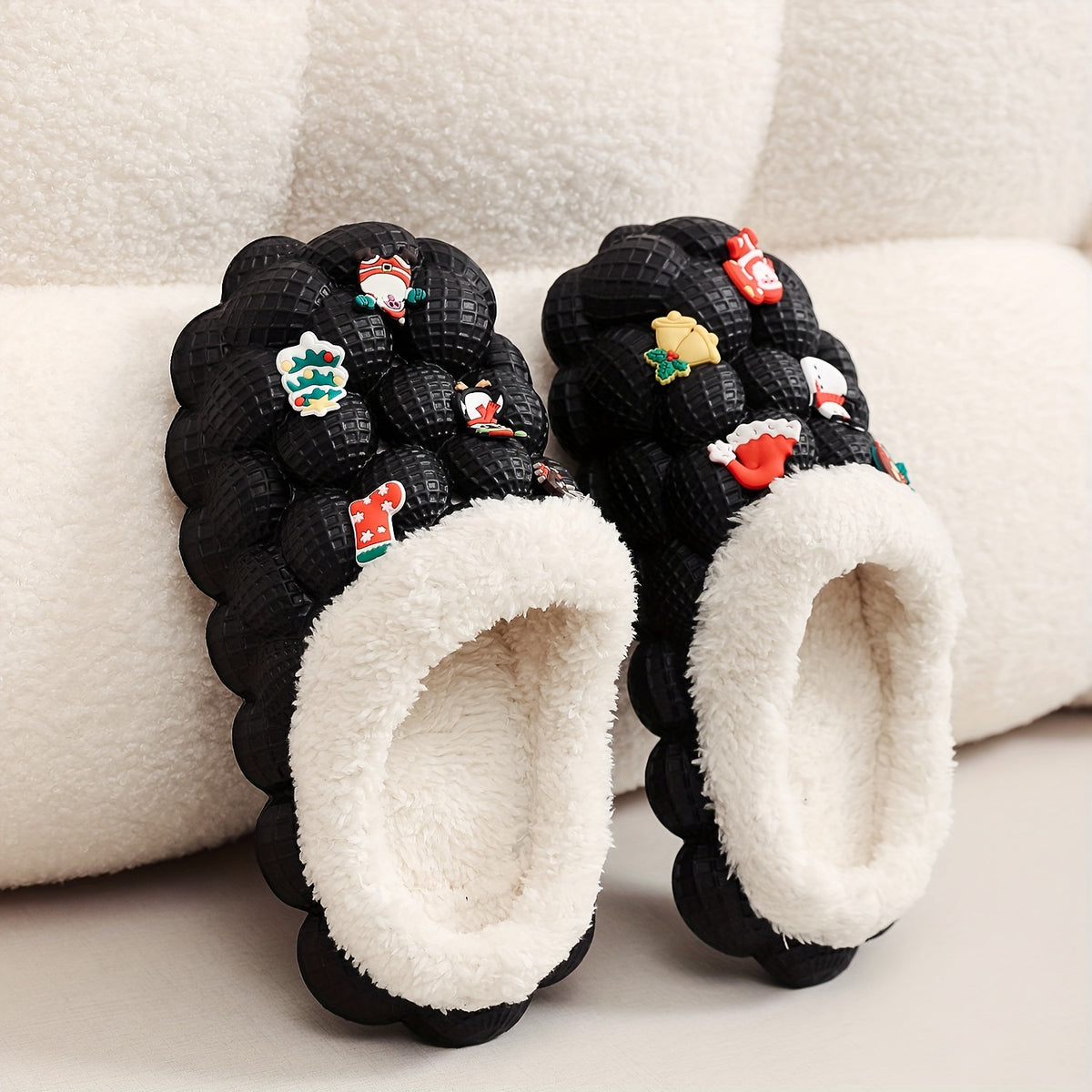 Boys Cartoon Fleece House Shoes - Cozy Non Slip Indoor Shoes