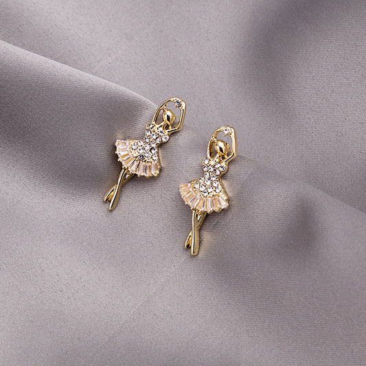 Y2K Ballerina Stud Earrings for Girls