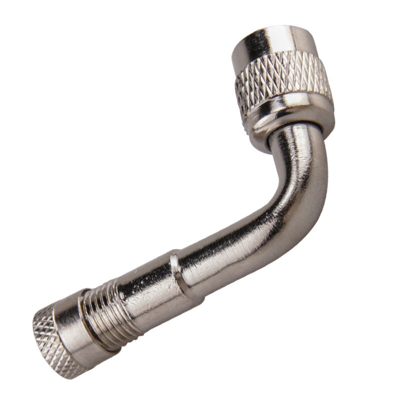 90 Degree Motorcycle Angle Bent Valve Adapter Tyre Tube Copper Silver