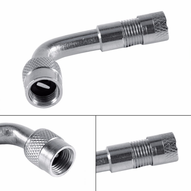 90 Degree Motorcycle Angle Bent Valve Adapter Tyre Tube Copper Silver