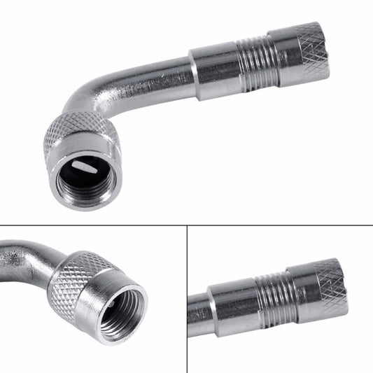 90 Degree Motorcycle Angle Bent Valve Adapter Tyre Tube Copper Silver