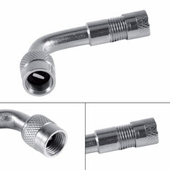 90 Degree Motorcycle Angle Bent Valve Adapter Tyre Tube Copper Silver
