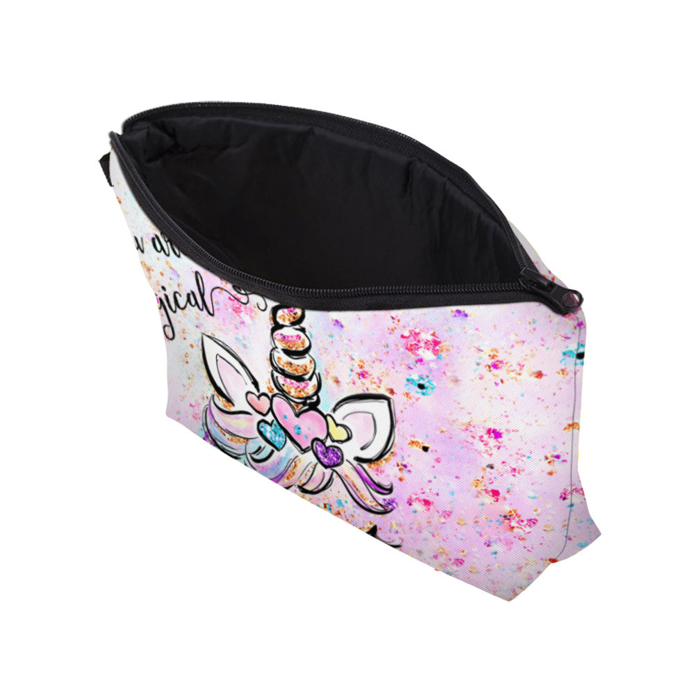 Unicorn Print Makeup Bag Toiletry Pouch Water Resistant Cosmetic Bag