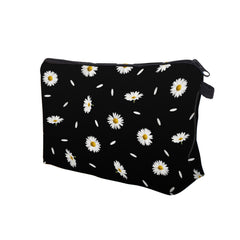 Daisy Print Zipper Makeup Bag Waterproof Purse Toiletry Bag Travel Accessories