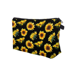 Sunflower Flowers Cosmetic Bag Waterproof Makeup Toiletry Pouch