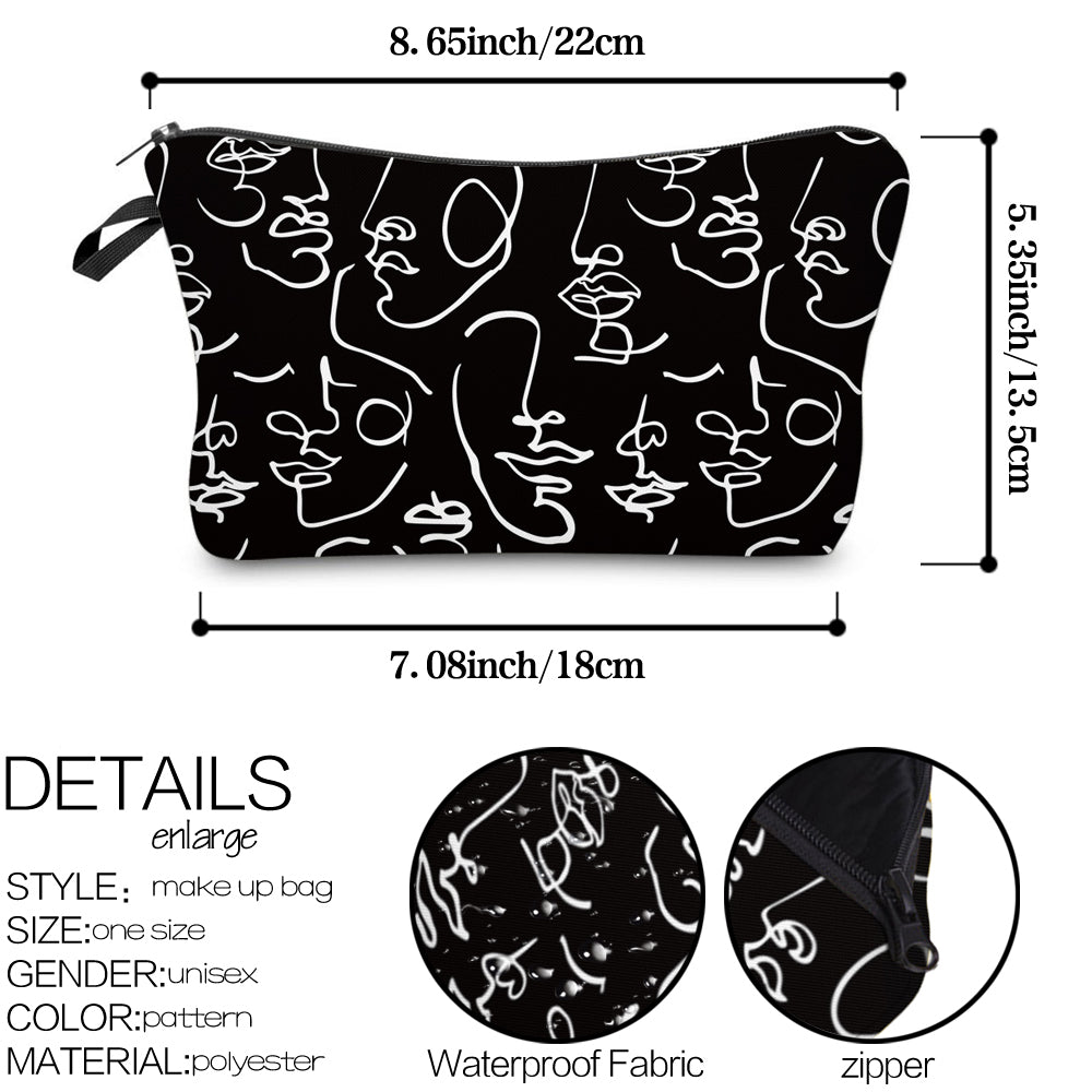 Abstract Figure Makeup Bag Water Resistant Travel Toiletry Bag