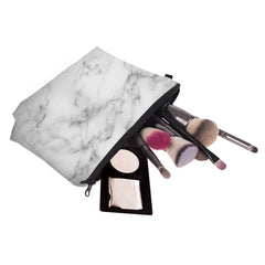 Marble Pattern Toiletry Bag for Women Water Resistant Makeup Pouch