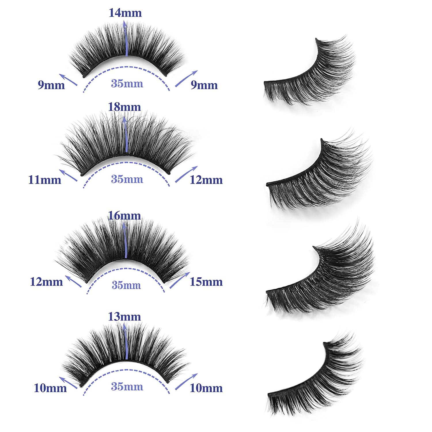 20 Pairs Cat Eye False Eyelashes Dramatic Curling Faux Mink Lashes