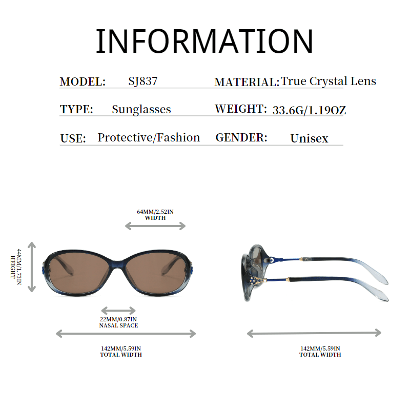 Oval Sunglasses Mod Mirror Lens UV400