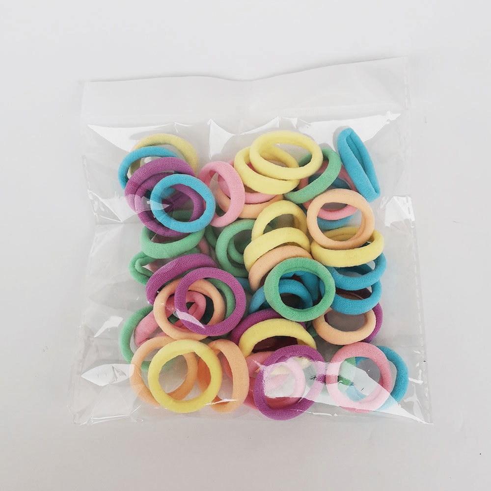 50Pcs Elastic Plush Hair Ties for Kids