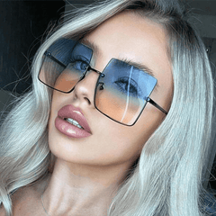 Y2K Tinted Lens Sunglasses Semi Rimless UV400