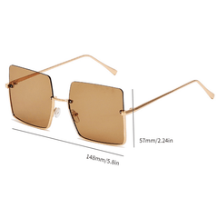 Y2K Tinted Lens Sunglasses Semi Rimless UV400