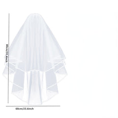 Ribbon Edge Head Veil Bridal Veil Wedding Accessories