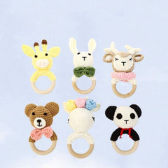 Colorful Wooden Woven Baby Rattle