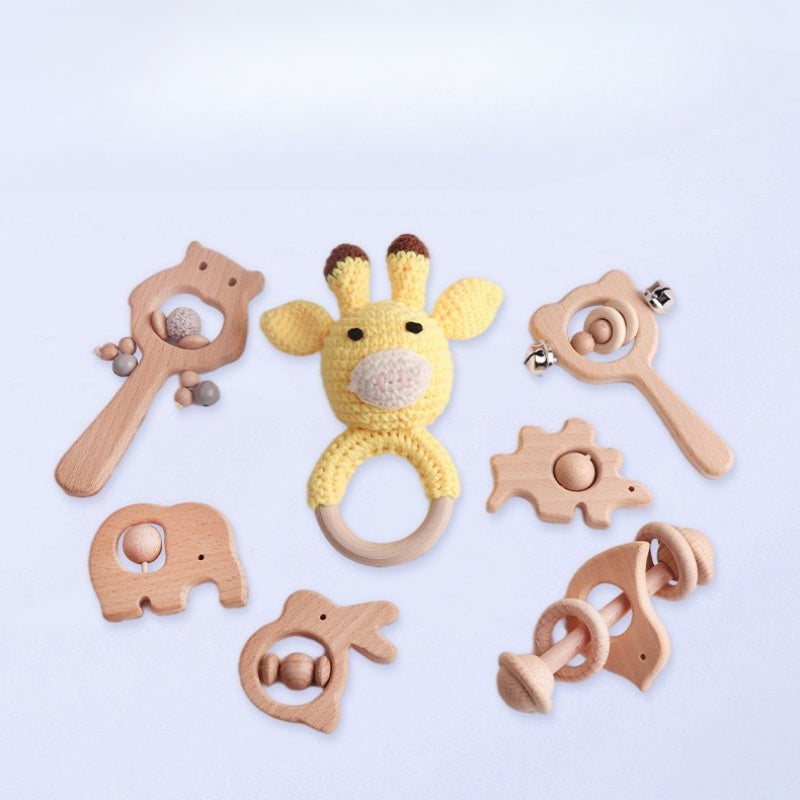 Colorful Wooden Woven Baby Rattle