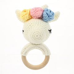 Colorful Wooden Woven Baby Rattle