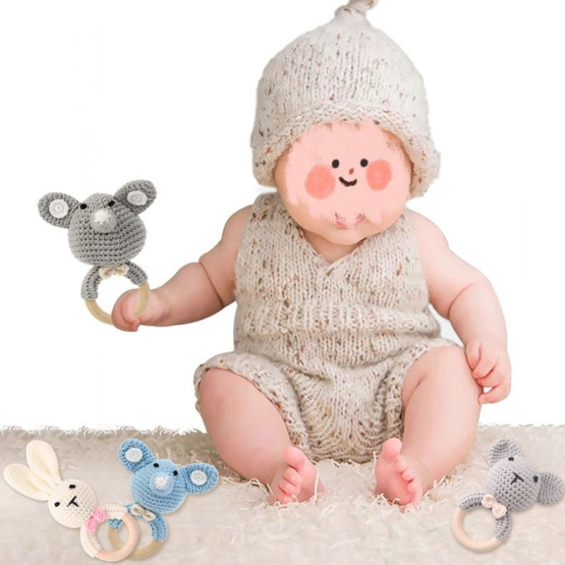 Wooden Woven Rattle Teether for Babies