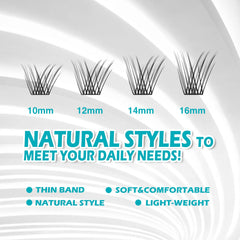 DIY Natural Effect C Curling 48 Clusters Individual False Eyelashes