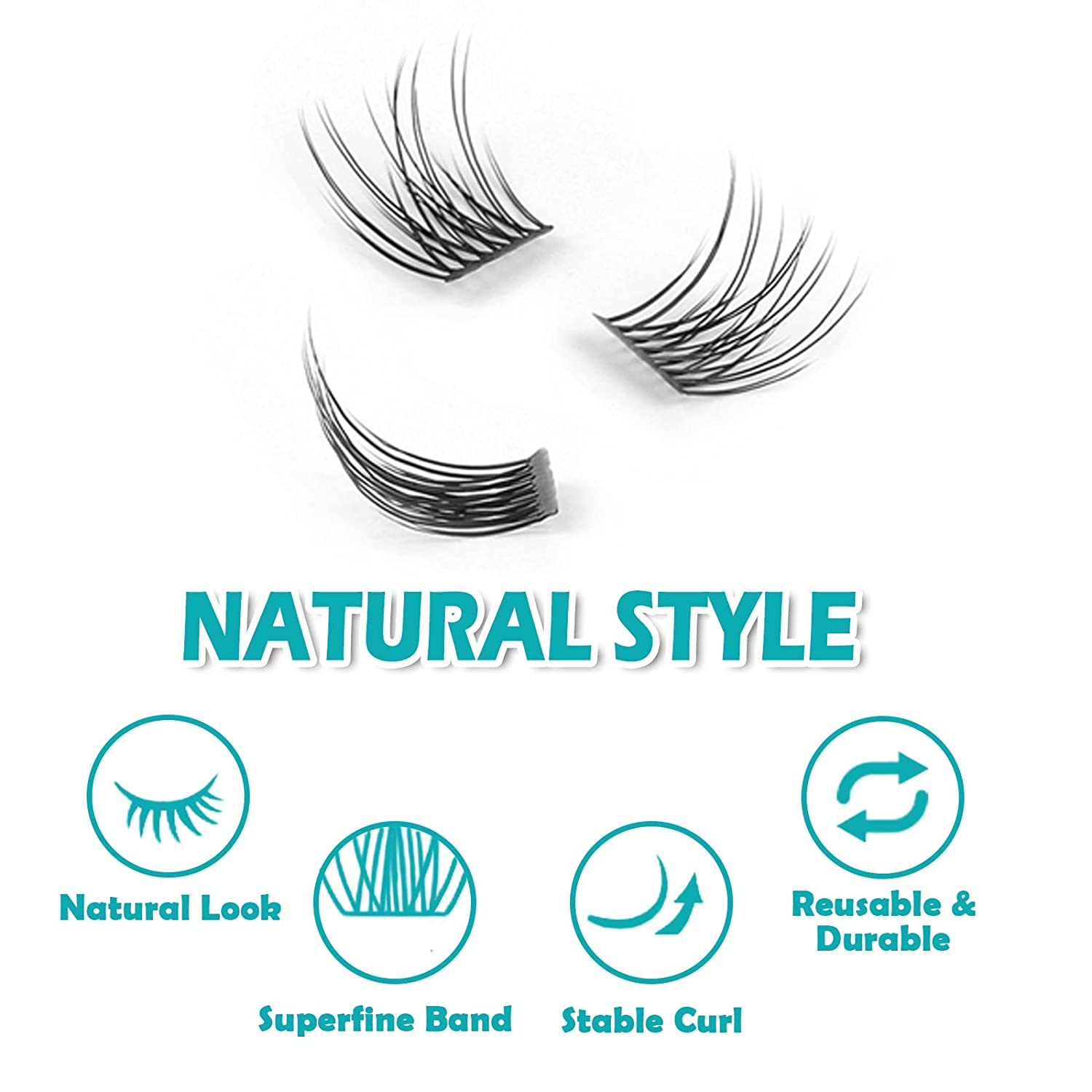 DIY Natural Effect C Curling 48 Clusters Individual False Eyelashes