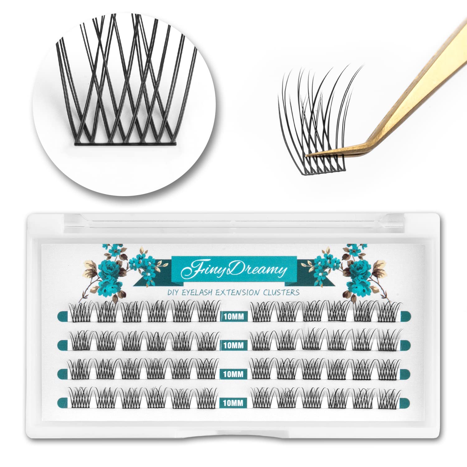 DIY Natural Effect C Curling 48 Clusters Individual False Eyelashes