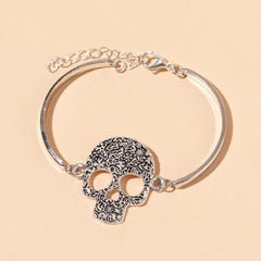 Hollow Skull Bangle Bracelet Gothic Hand Jewelry Halloween Decoration