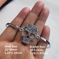 Hollow Skull Bangle Bracelet Gothic Hand Jewelry Halloween Decoration