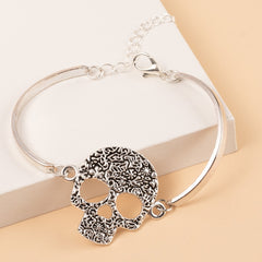 Hollow Skull Bangle Bracelet Gothic Hand Jewelry Halloween Decoration