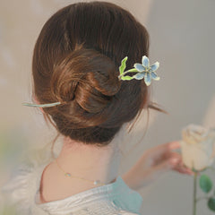 Flower Hair Pin Floral Hair Stick Ponytail Holder Hair Accessories