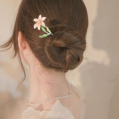 Flower Hair Pin Floral Hair Stick Ponytail Holder Hair Accessories