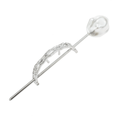 Faux Pearl Hairpin Curved Hair Stick Ponytail Holder Hair Accessories