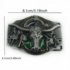 Enamel Bull Head Belt Buckle For Men Western Cowboy Punk Hip Hop Belt Buckle