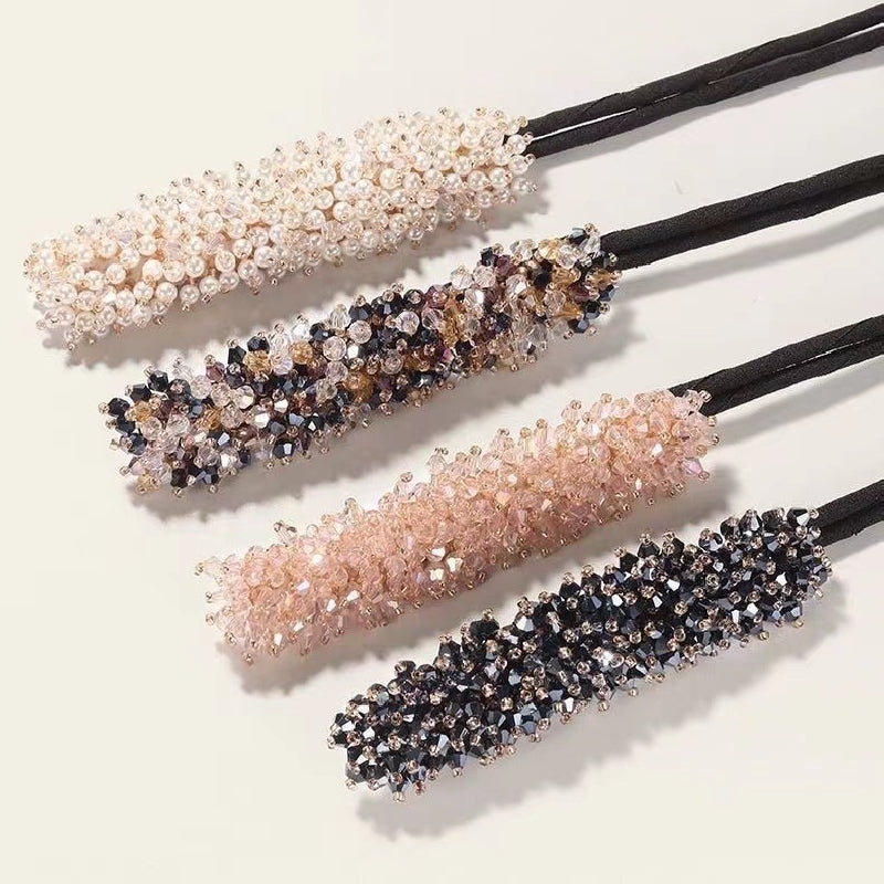 Crystal Hair Clip Bun Maker Ponytail Holder Head Jewelry Hair Styler