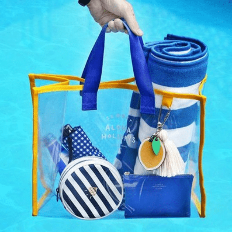 Clear PVC Handbag Shopping Bag Large Capacity Toiletry Bag
