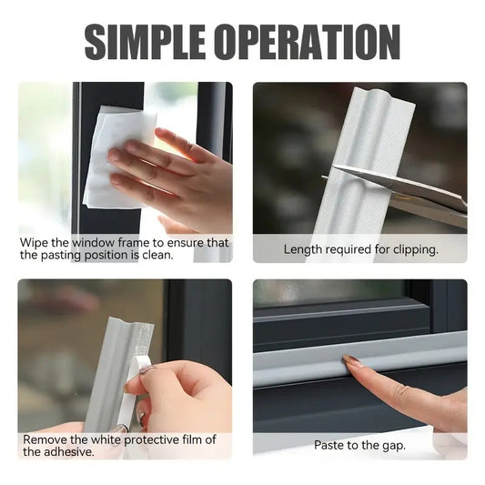 78" Window Seal Strip - Durable Protective Barrier Against Dust Water Wind Rain