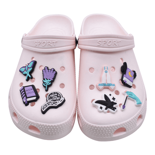 25pcs Lavender Purple Witch Series Shoe Flower Decorative Buckle