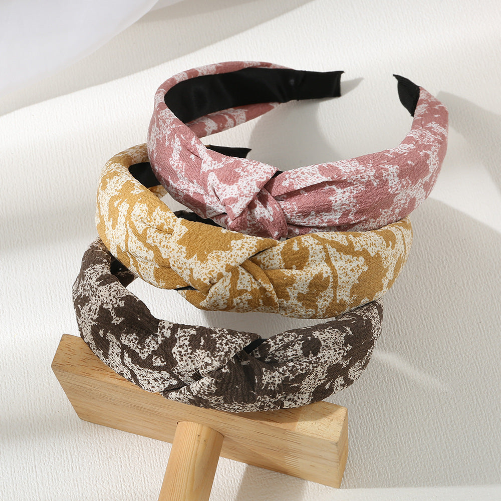 Floral Print Headband Wide Brim Head Hoop Hair Accessories
