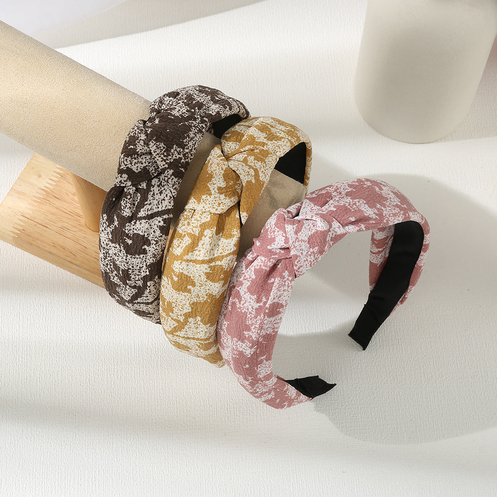 Floral Print Headband Wide Brim Head Hoop Hair Accessories